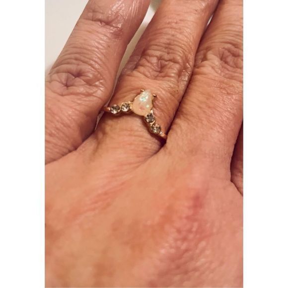 GOLD OPAL BOHO TWIST RING - Picture 1 of 5